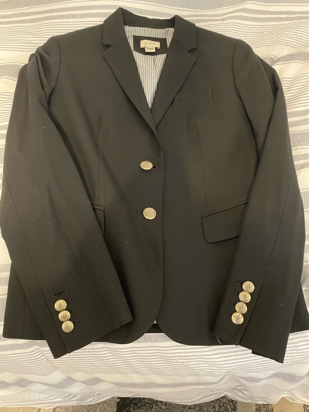 J. Crew Black Women's Blazer with Gold Buttons
